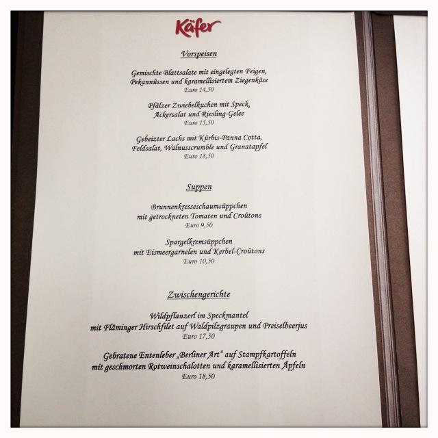 Kaefer Restaurant im Reichstag - die Vorspeisen